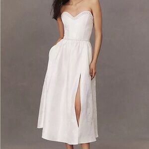 V. Chapman White Strapless Wedding Dress